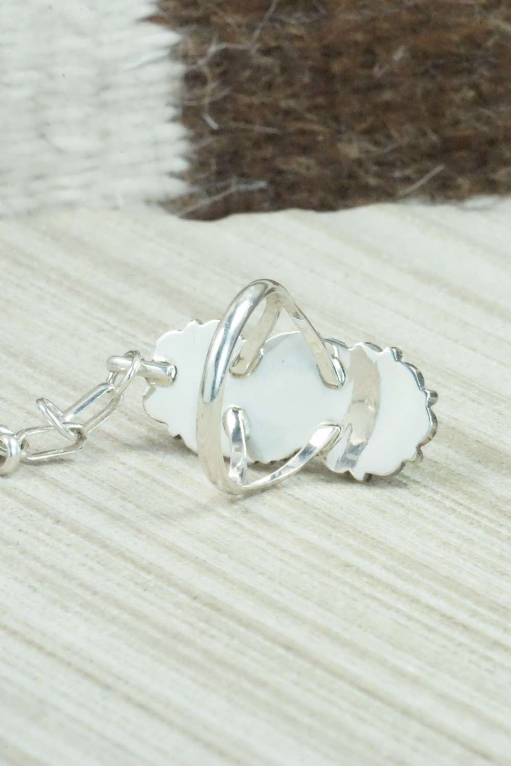 Turquoise & Sterling Silver Princess Bracelet & Ring - Size 8