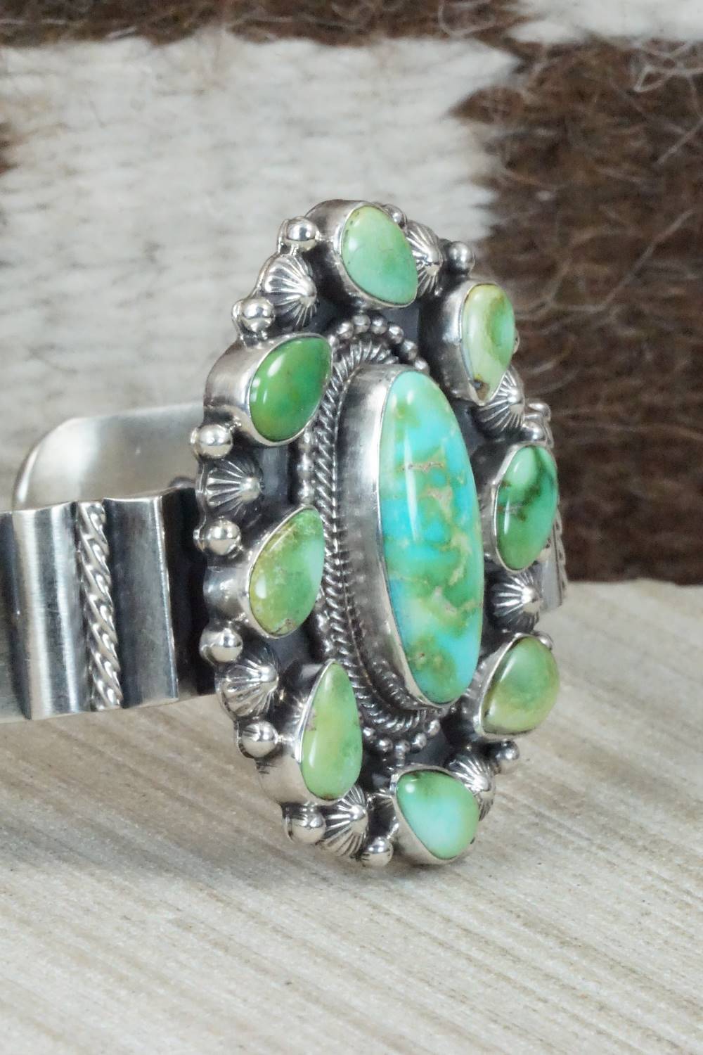 Turquoise & Sterling Silver Bracelet - Navajo