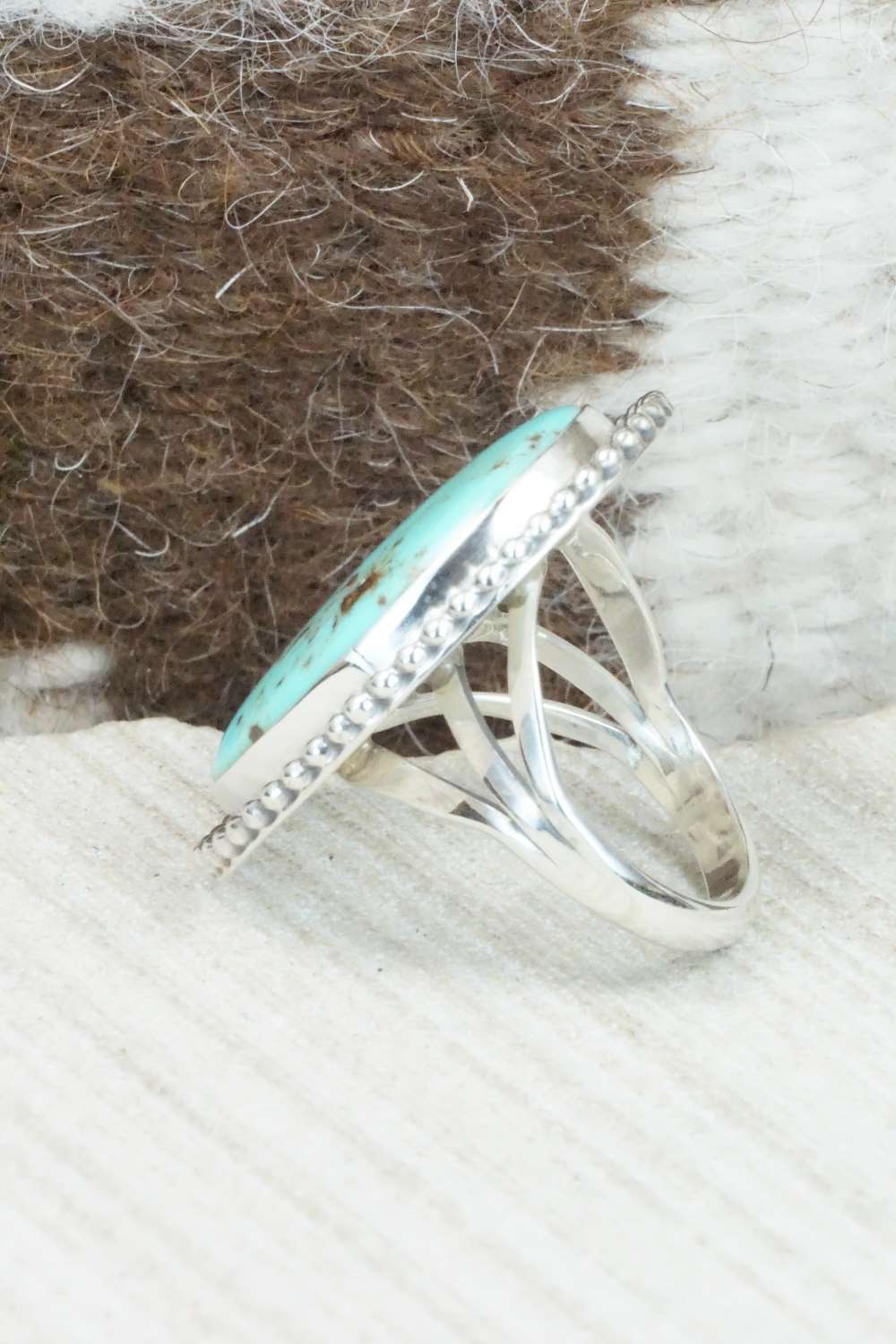 Turquoise & Sterling Silver Ring - Mark Barney - Size 6.5