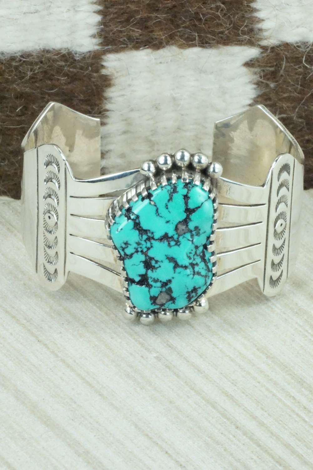 Turquoise & Sterling Silver Bracelet - Navajo