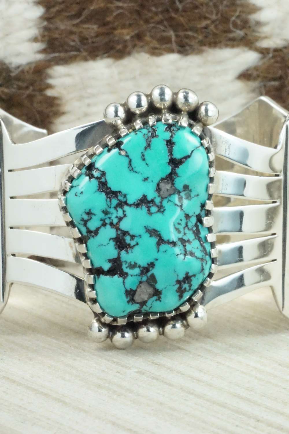 Turquoise & Sterling Silver Bracelet - Navajo