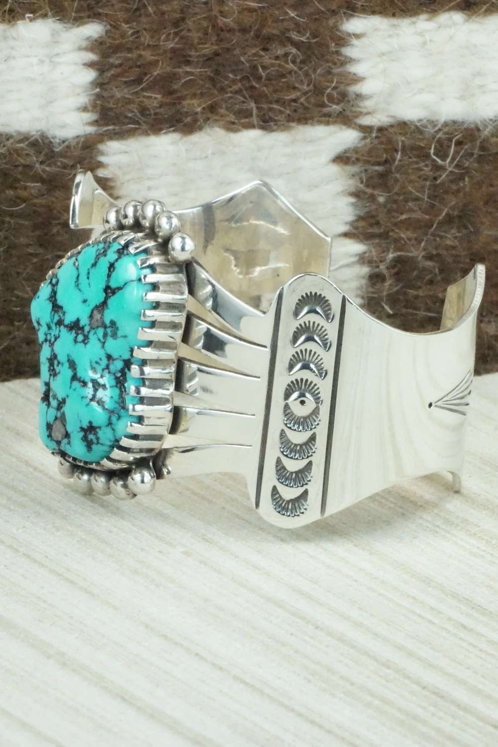 Turquoise & Sterling Silver Bracelet - Navajo