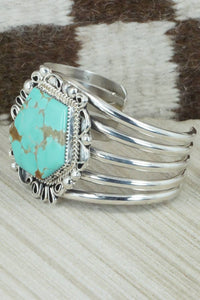 Turquoise & Sterling Silver Bracelet - Leslie Nez
