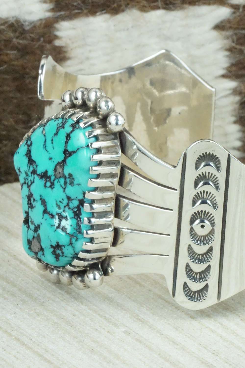 Turquoise & Sterling Silver Bracelet - Navajo