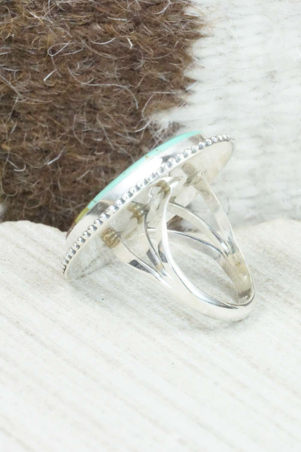 Turquoise & Sterling Silver Ring - Mark Barney - Size 7.75