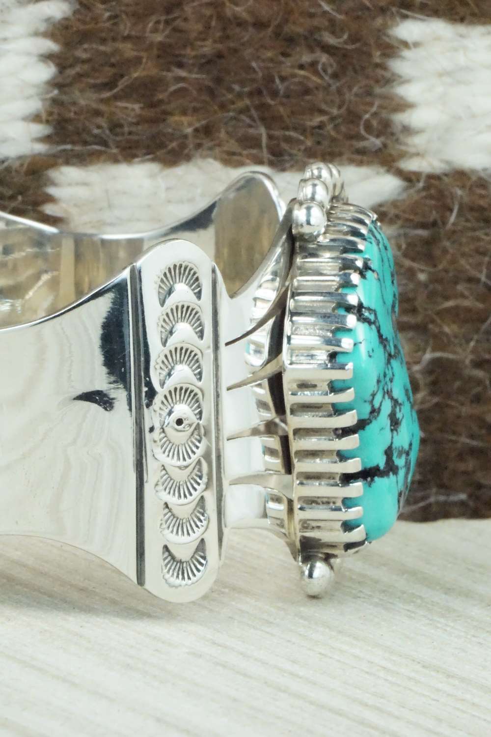 Turquoise & Sterling Silver Bracelet - Navajo