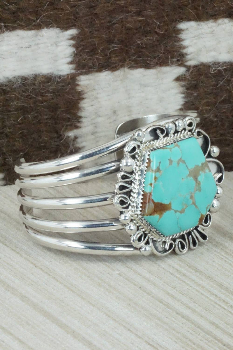 Turquoise & Sterling Silver Bracelet - Leslie Nez