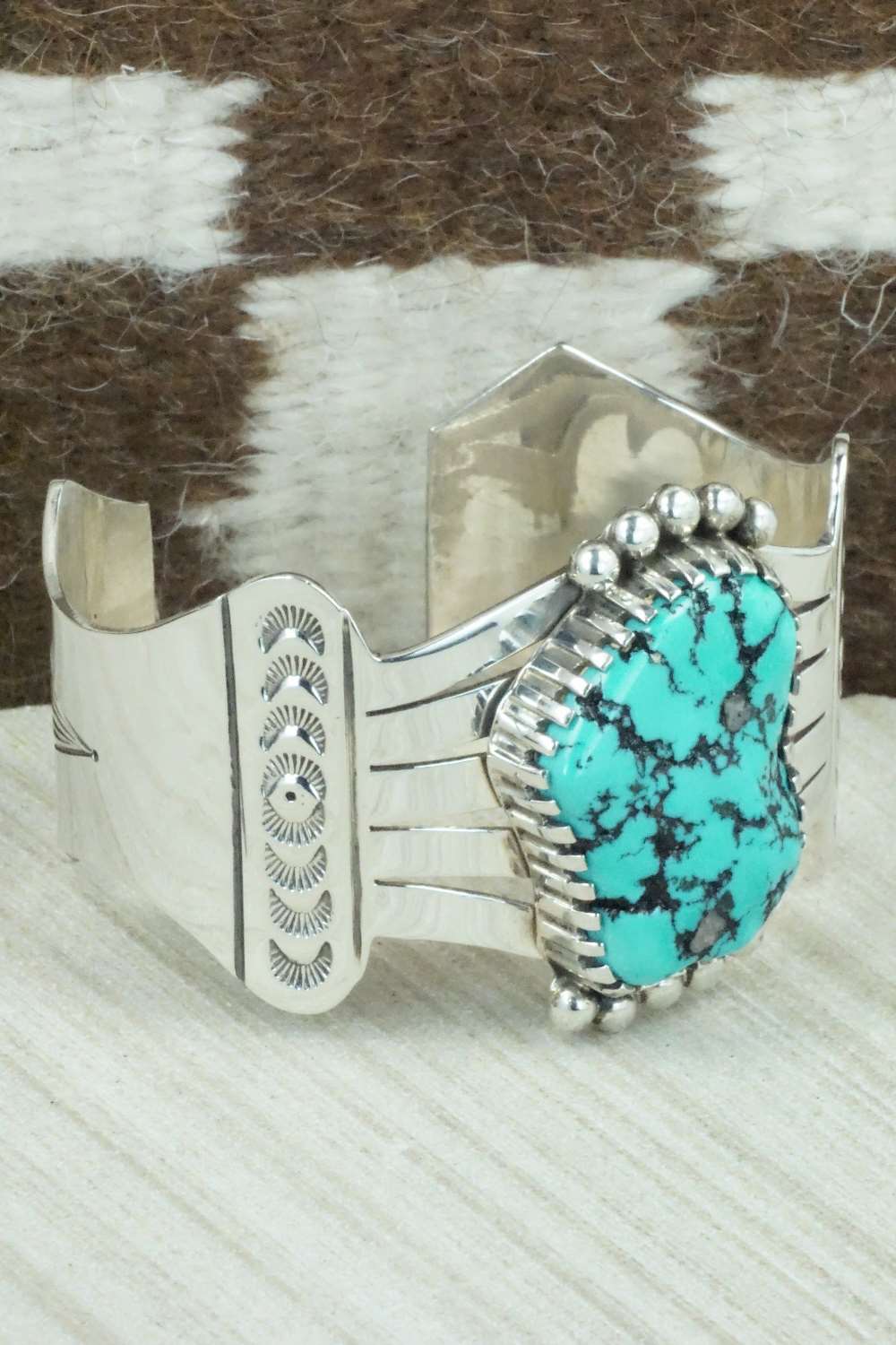 Turquoise & Sterling Silver Bracelet - Navajo