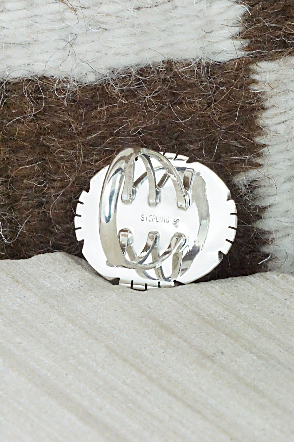 Turquoise & Sterling Silver Ring - Samuel Yellowhair - Size 8