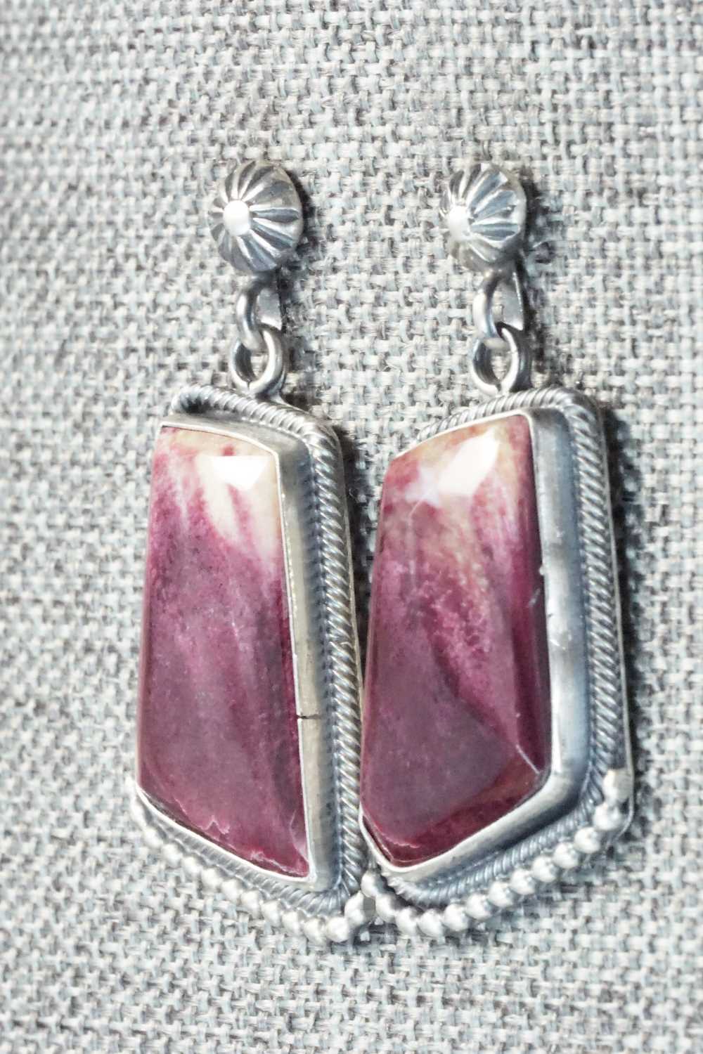 Spiny Oyster & Sterling Silver Earrings - Annie Spencer