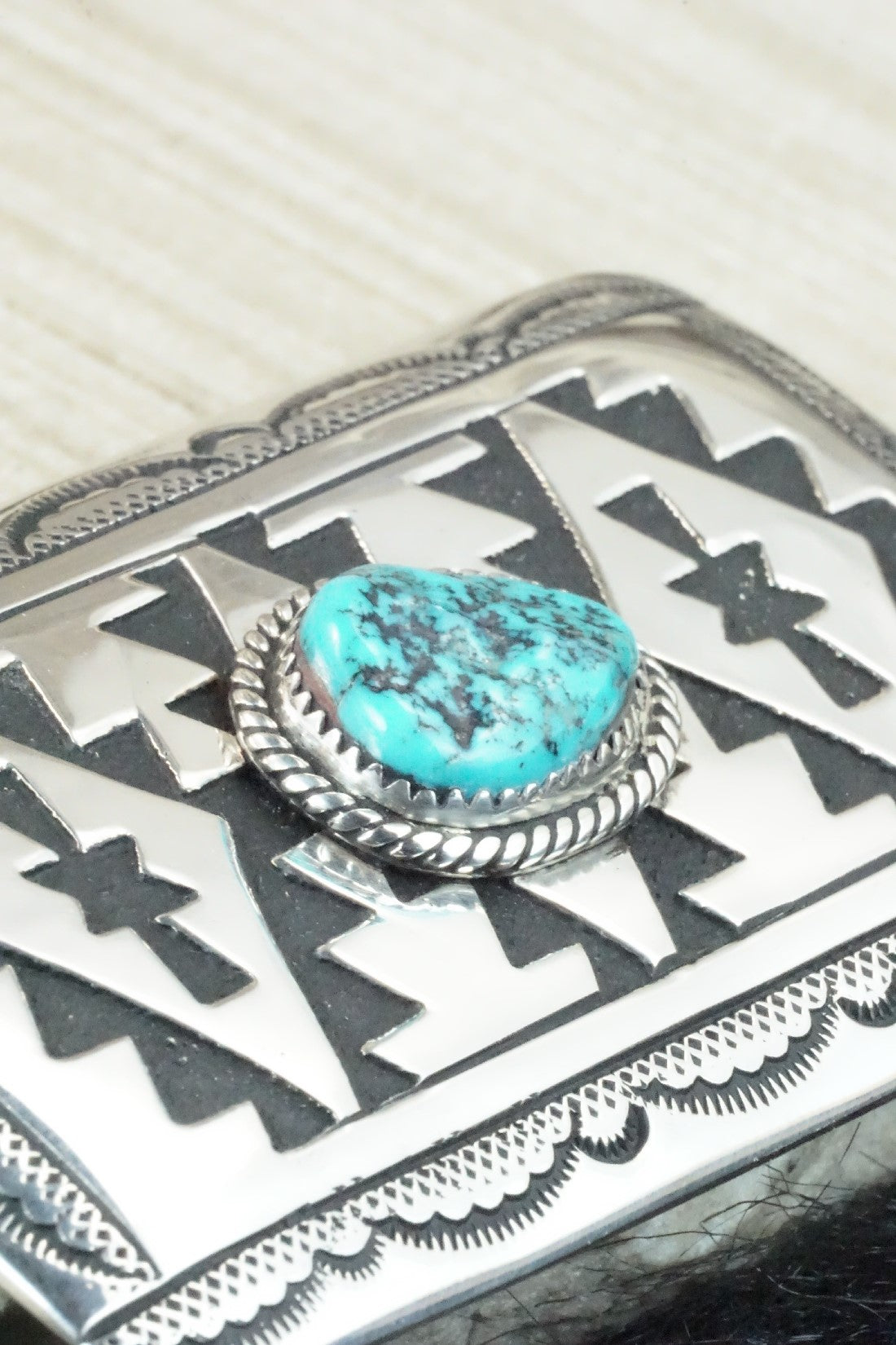 Turquoise & Sterling Silver Belt Buckle - Rosita Singer