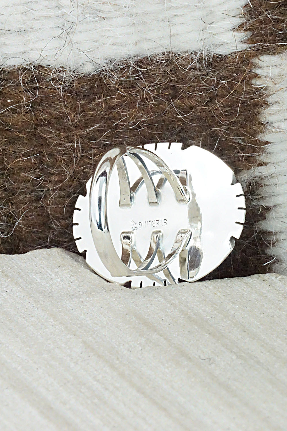 Turquoise & Sterling Silver Ring - Samuel Yellowhair - Size 8.75
