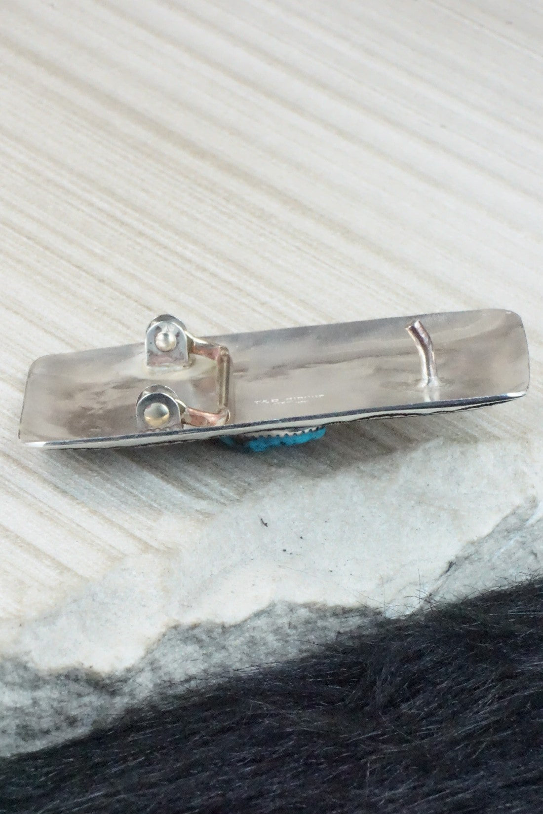 Turquoise & Sterling Silver Belt Buckle - Rosita Singer