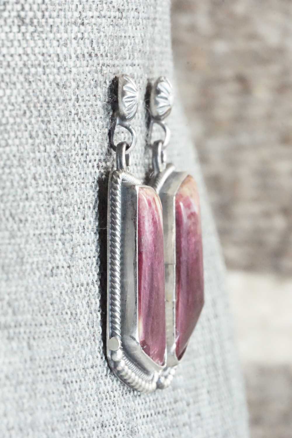 Spiny Oyster & Sterling Silver Earrings - Annie Spencer