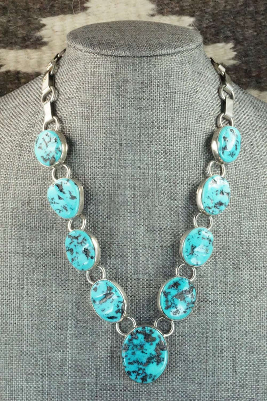 Turquoise & Sterling Silver Necklace - Navajo