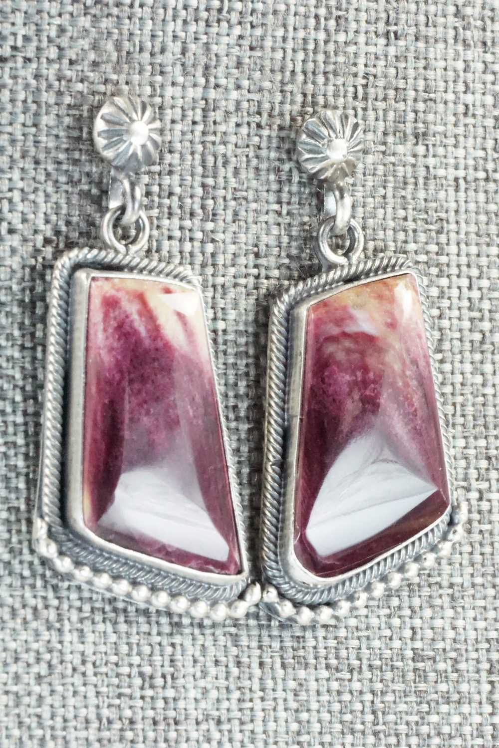 Spiny Oyster & Sterling Silver Earrings - Annie Spencer