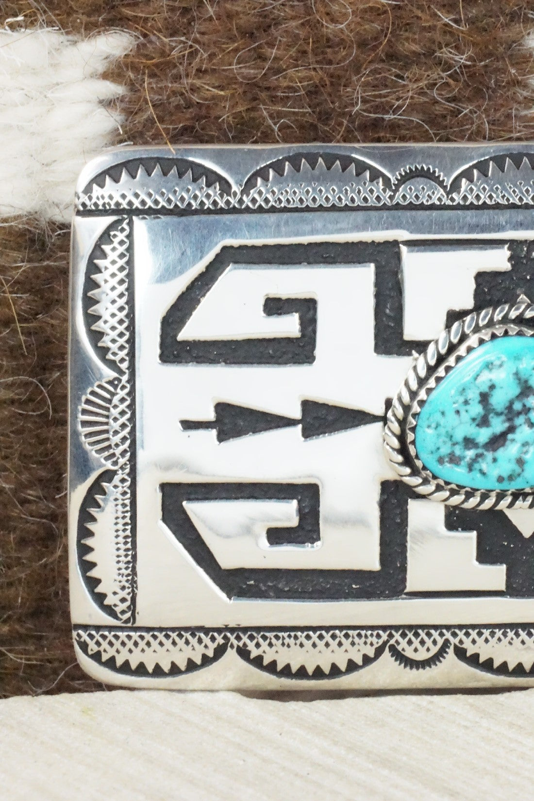Turquoise & Sterling Silver Belt Buckle - Rosita Singer