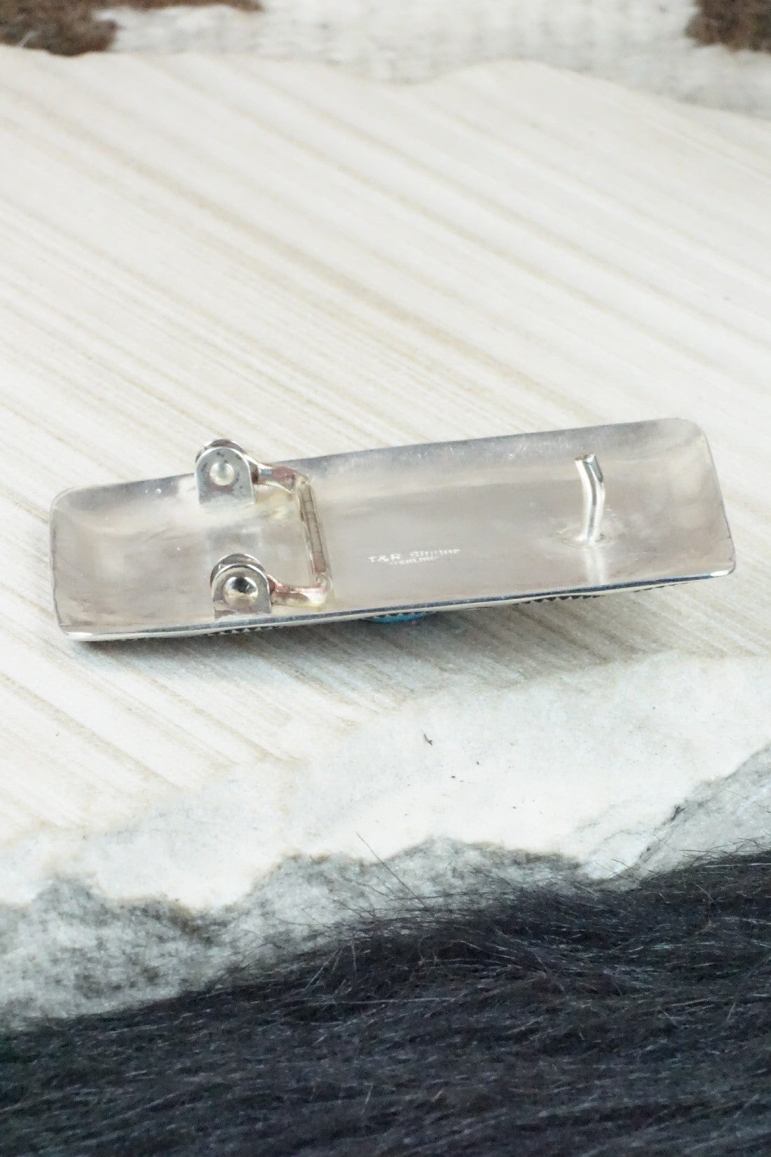 Turquoise & Sterling Silver Belt Buckle - Rosita Singer