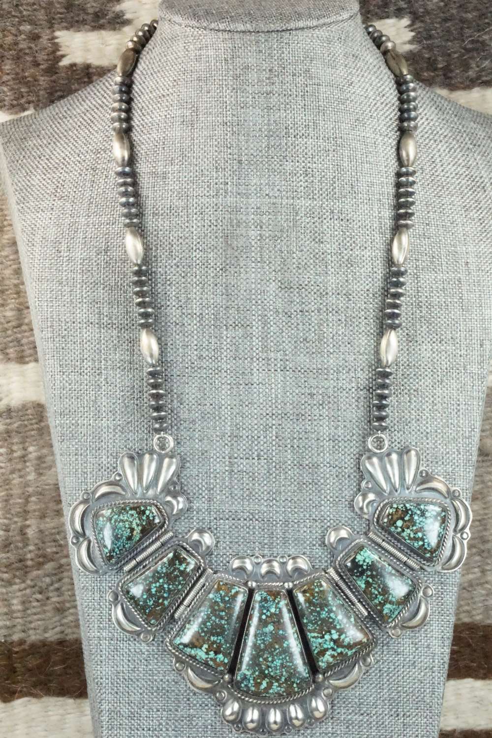 Turquoise & Sterling Silver Necklace - Raymond Delgarito