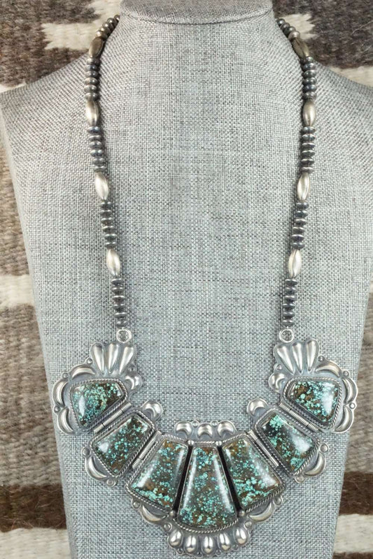 Turquoise & Sterling Silver Necklace - Raymond Delgarito