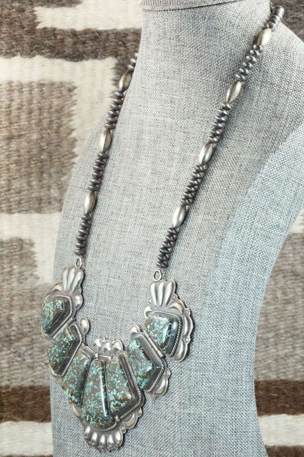 Turquoise & Sterling Silver Necklace - Raymond Delgarito