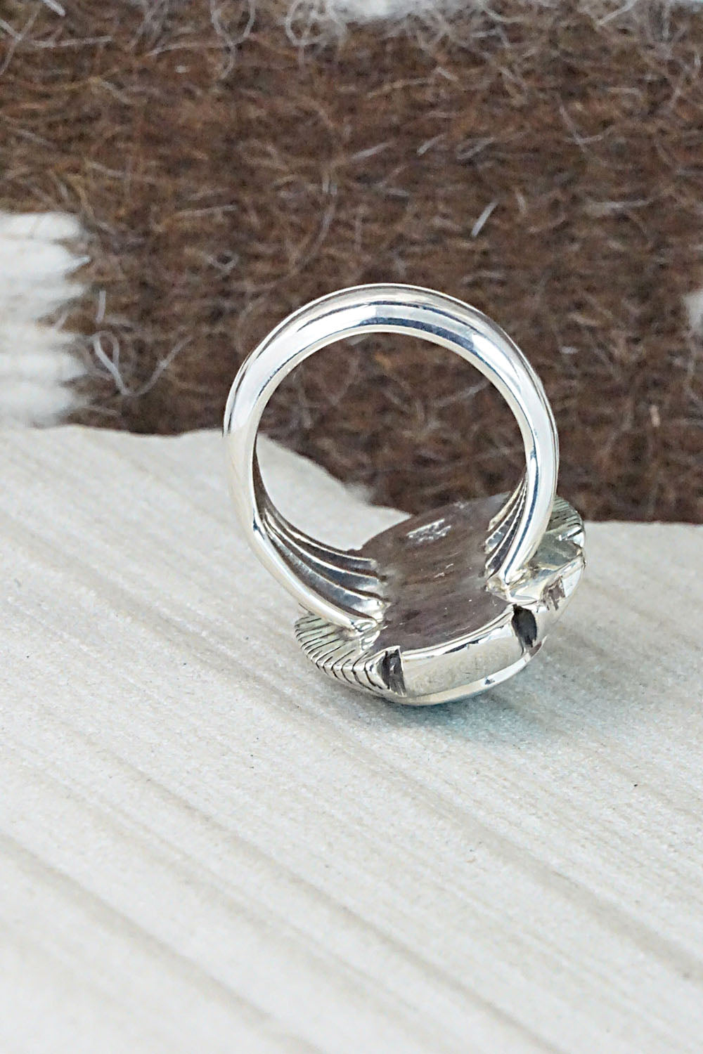 Turquoise & Sterling Silver Ring - Sheena Jack - Size 7