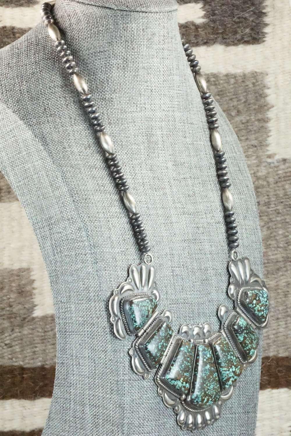 Turquoise & Sterling Silver Necklace - Raymond Delgarito