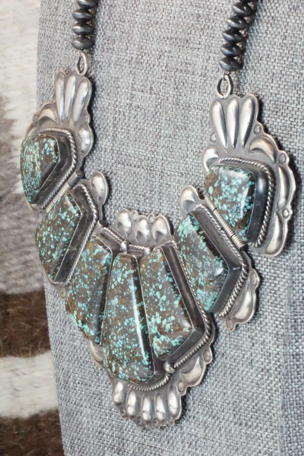 Turquoise & Sterling Silver Necklace - Raymond Delgarito