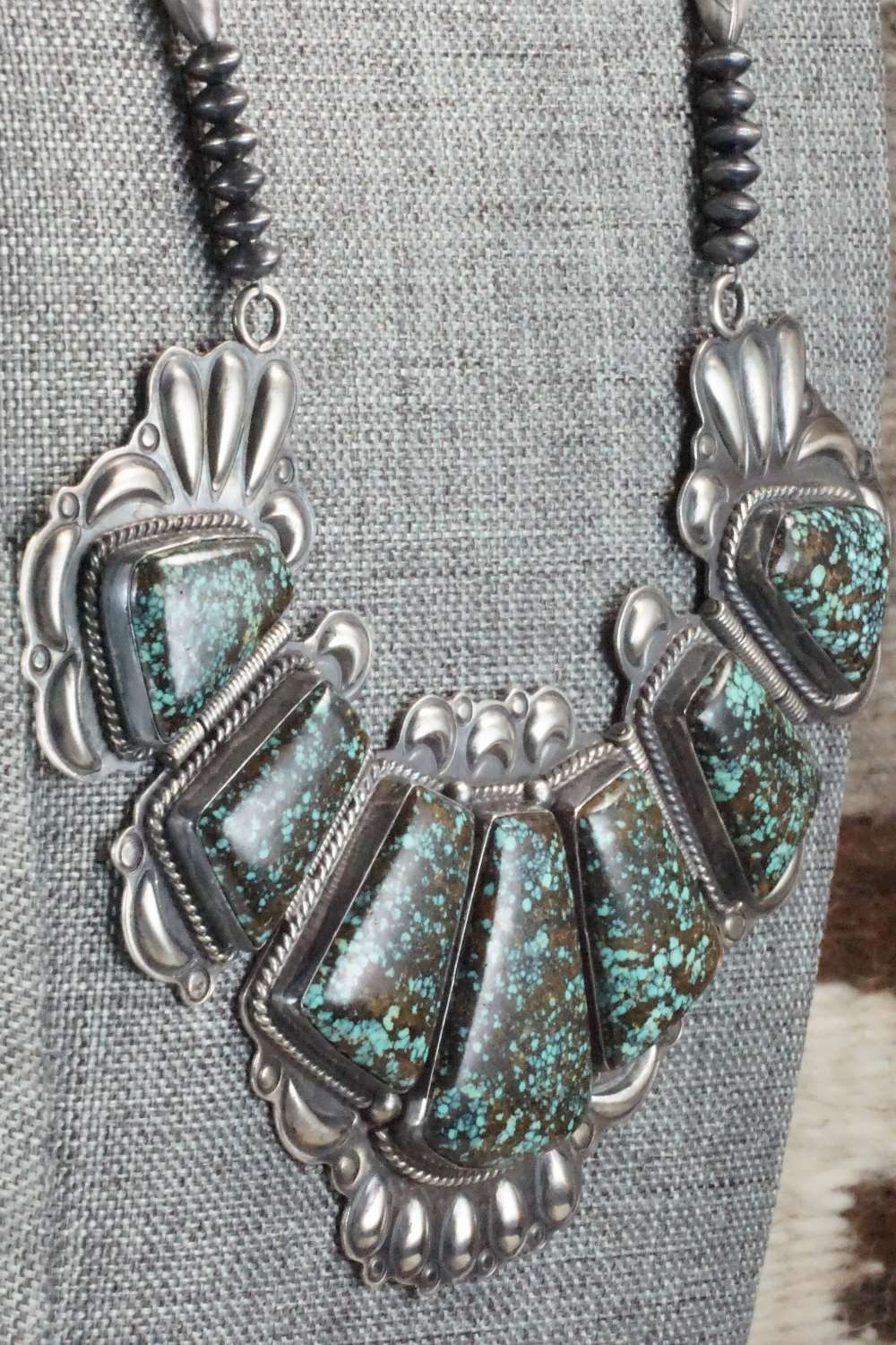 Turquoise & Sterling Silver Necklace - Raymond Delgarito