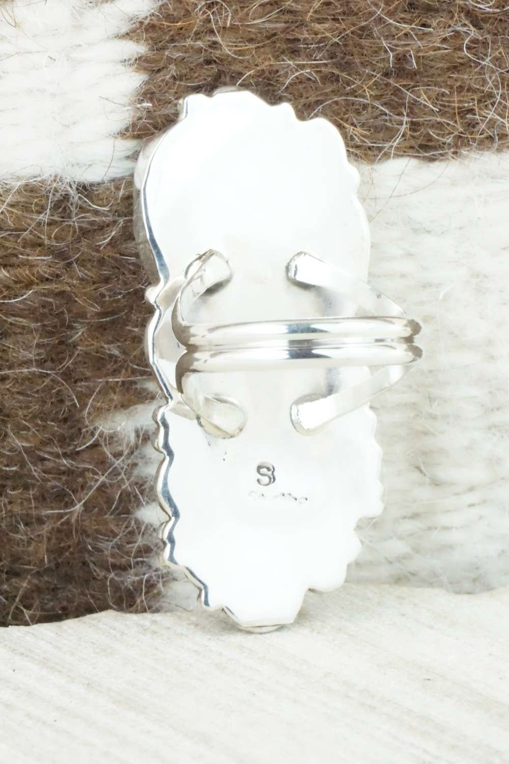 Turquoise & Sterling Silver Ring - Shirley Largo - Size 8.75