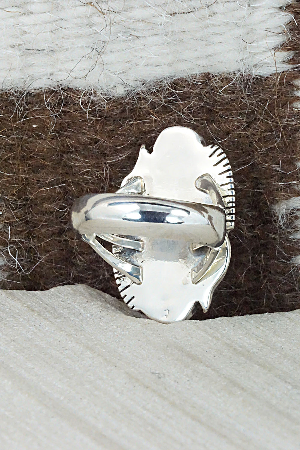 Turquoise & Sterling Silver Ring - Sheena Jack - Size 9
