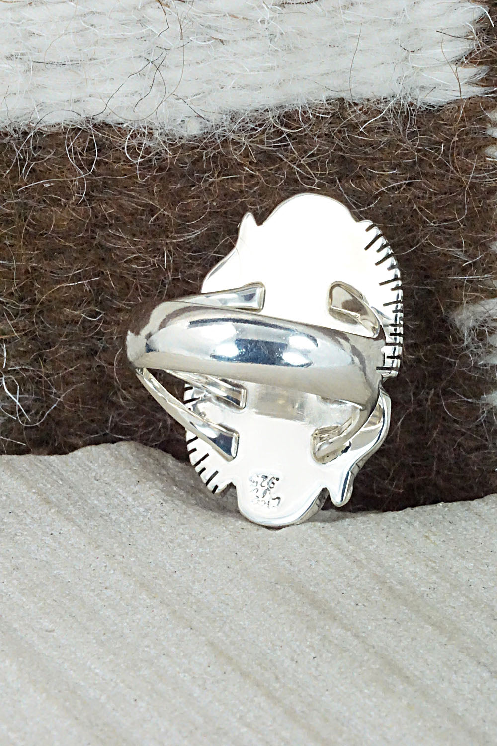 Turquoise & Sterling Silver Ring - Sheena Jack - Size 10