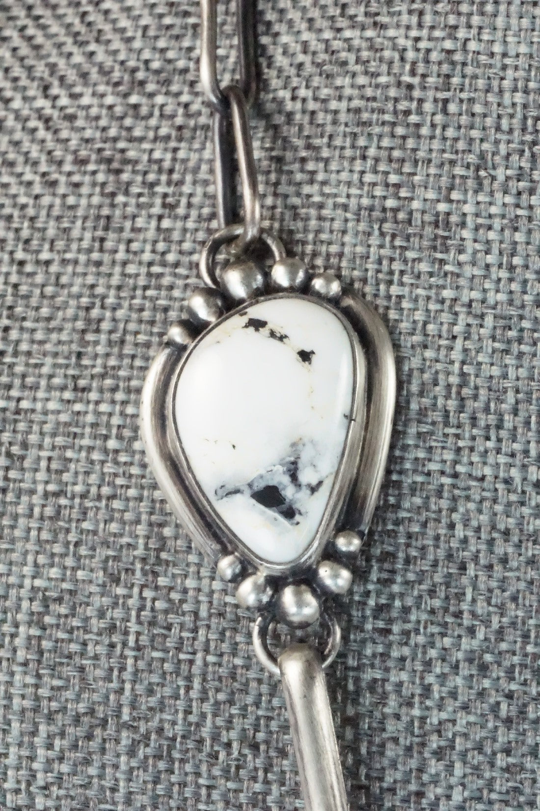White Buffalo & Sterling Silver Chain Necklace Set - Angela Martin