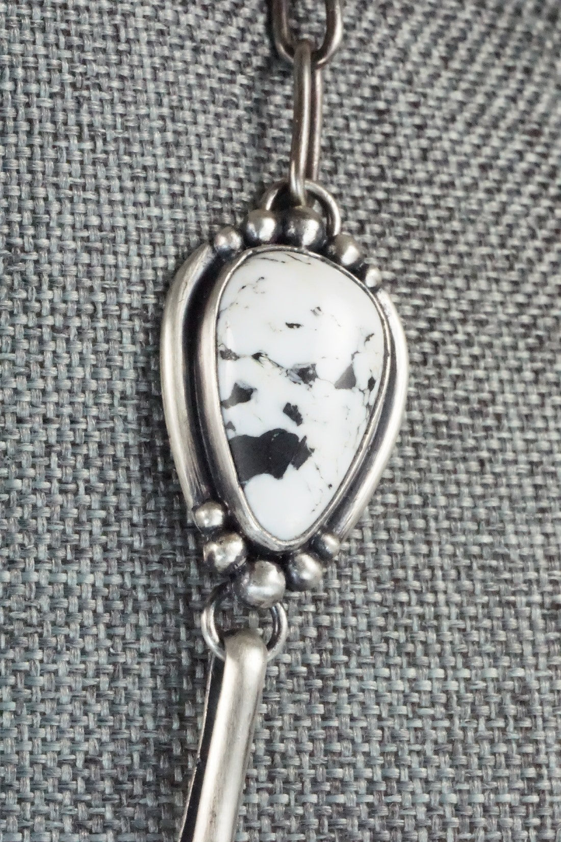 White Buffalo & Sterling Silver Chain Necklace Set - Angela Martin