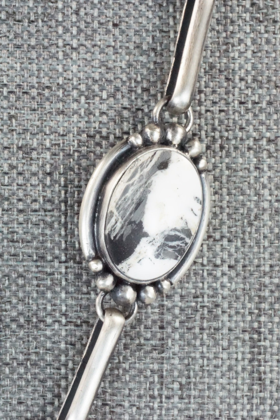 White Buffalo & Sterling Silver Chain Necklace Set - Angela Martin
