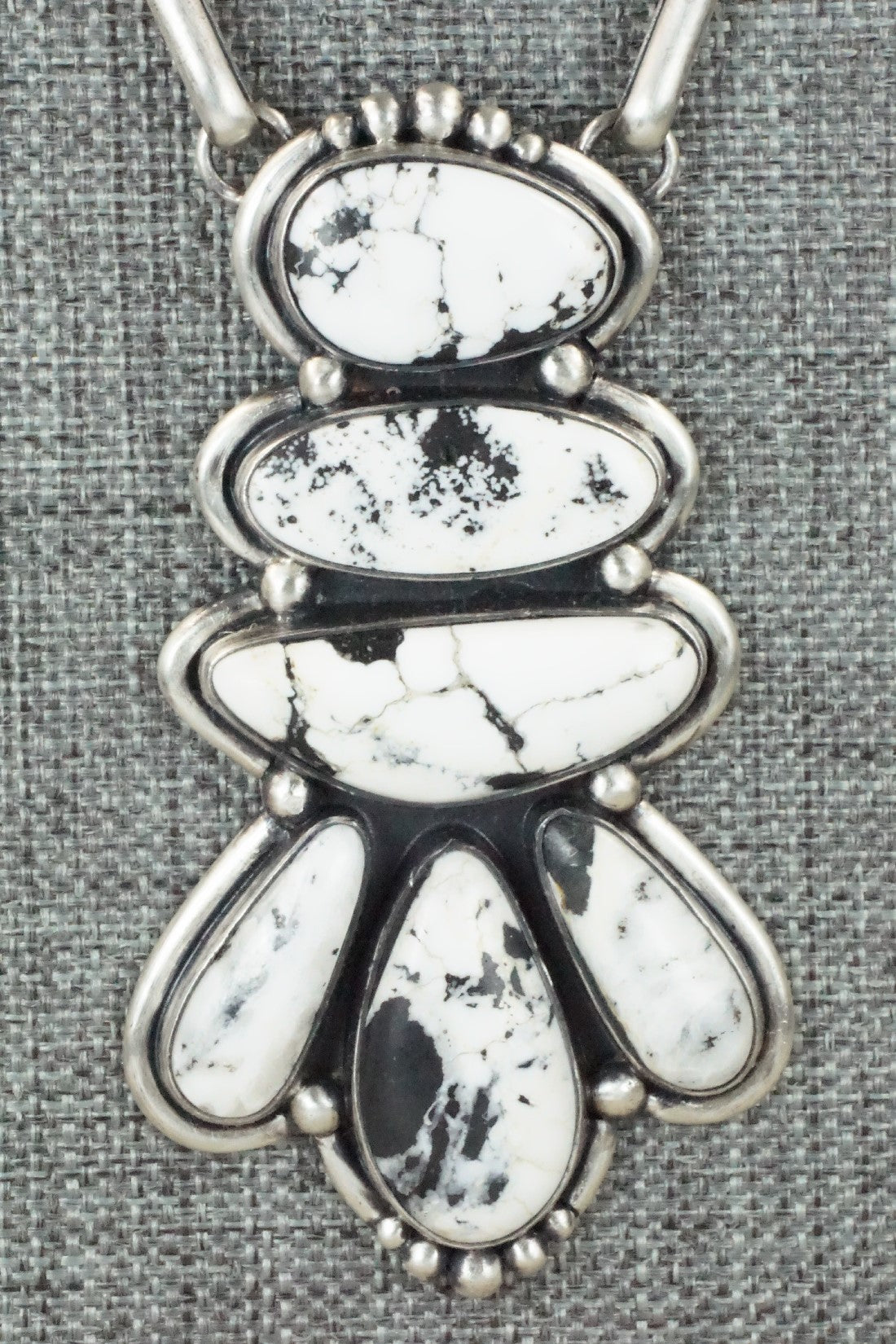 White Buffalo & Sterling Silver Chain Necklace Set - Angela Martin