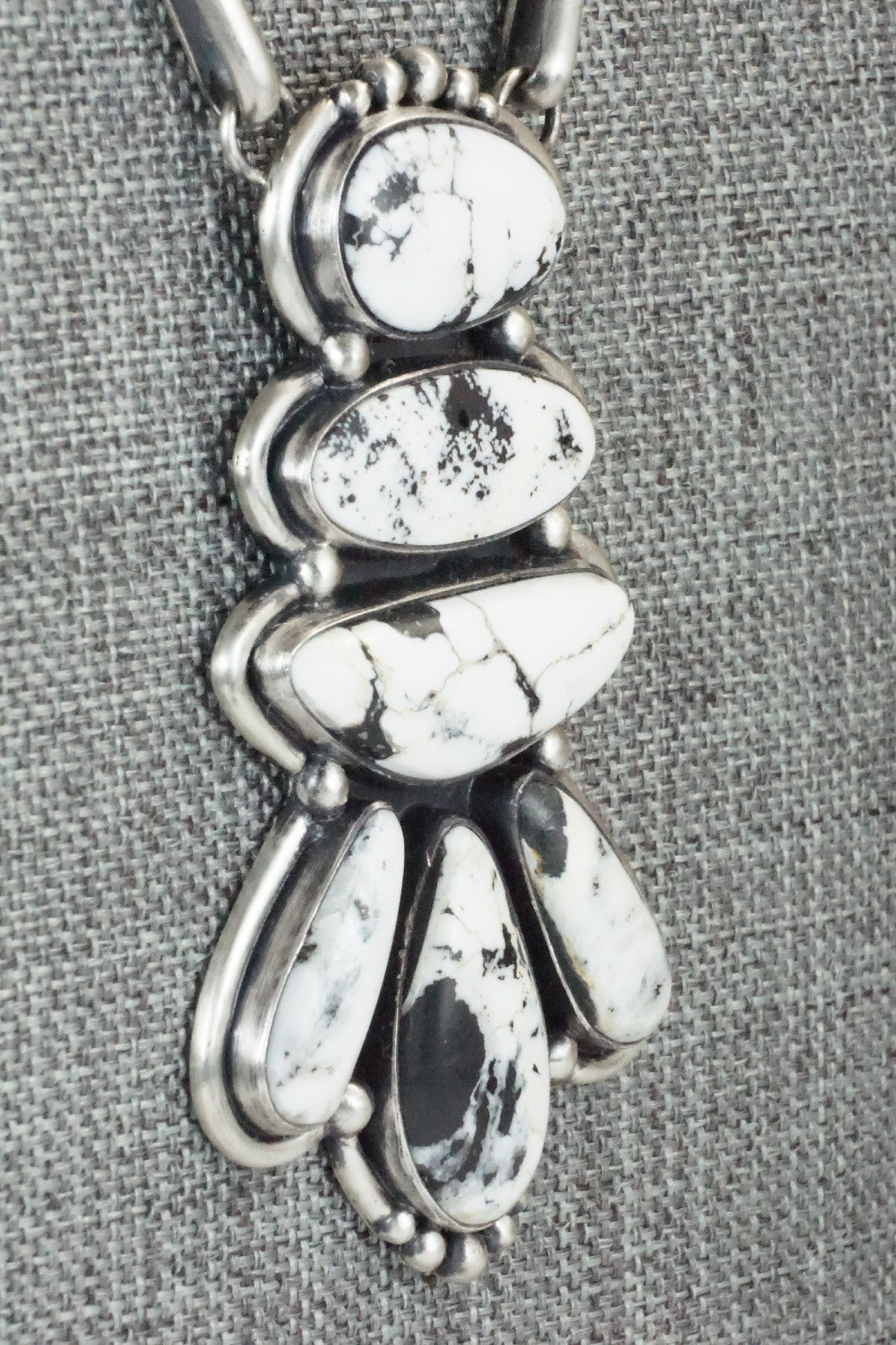 White Buffalo & Sterling Silver Chain Necklace Set - Angela Martin
