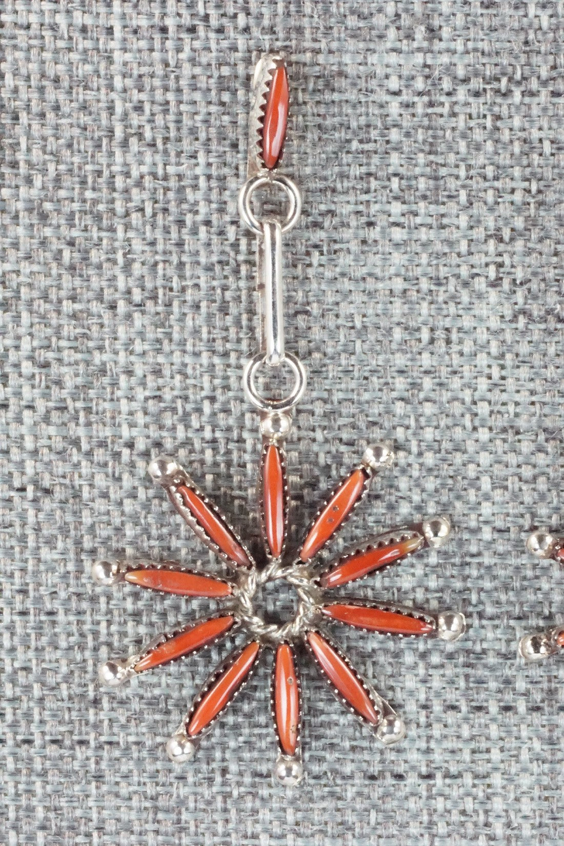 Coral & Sterling Silver Earrings - Yvette Kaamasee