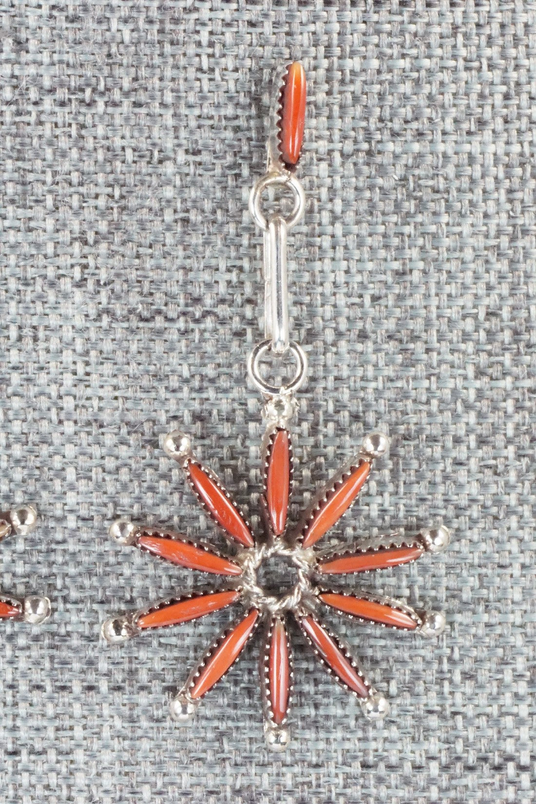 Coral & Sterling Silver Earrings - Yvette Kaamasee
