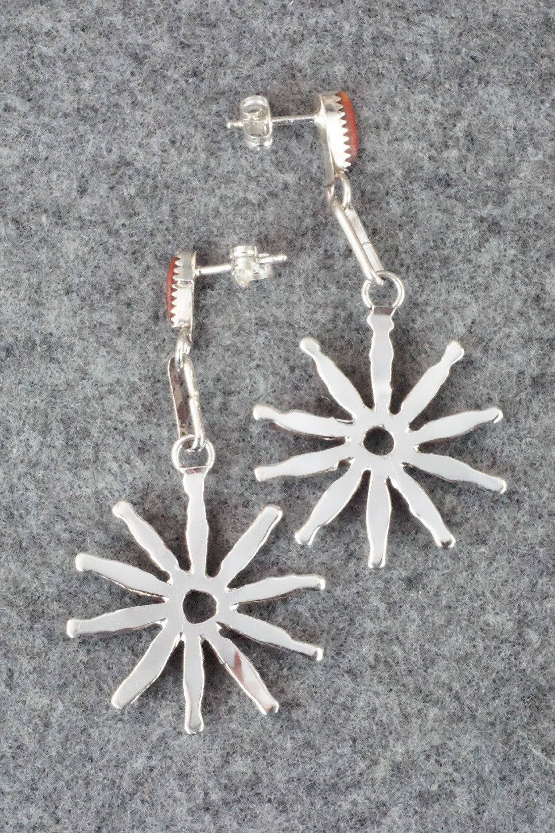 Coral & Sterling Silver Earrings - Yvette Kaamasee