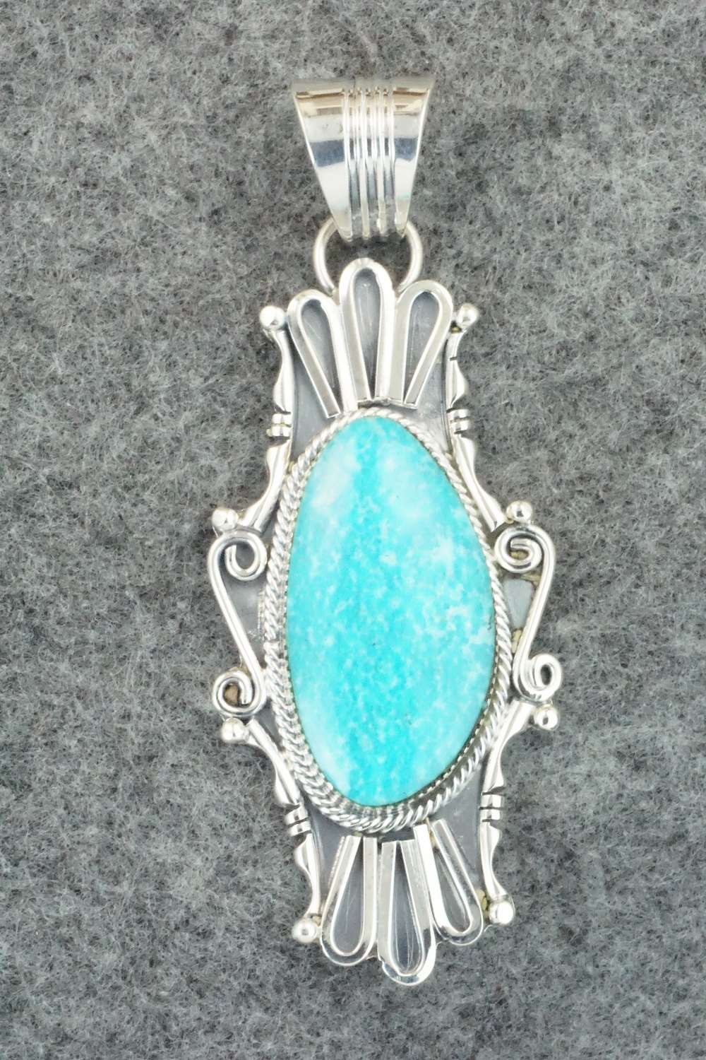 Turquoise & Sterling Silver Pendant - Sheena Jack