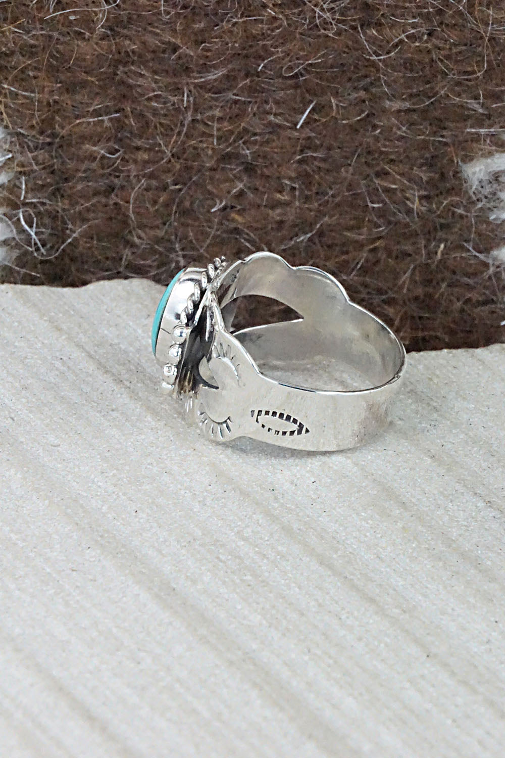 Turquoise and Sterling Silver Ring - Jan Mariano - Size 6.5