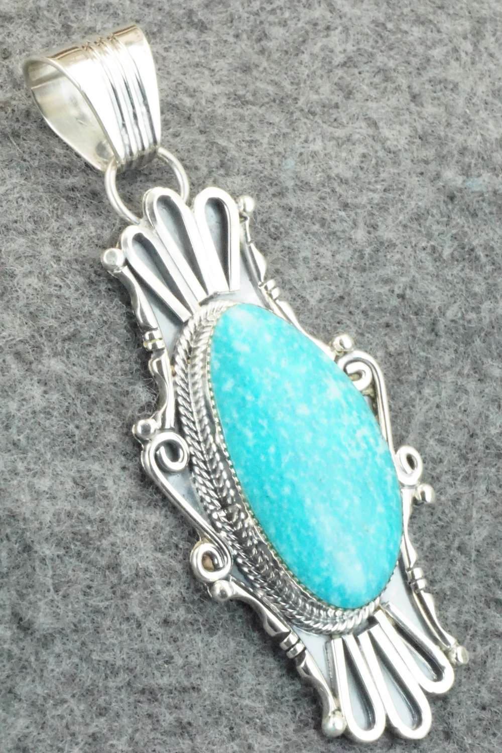 Turquoise & Sterling Silver Pendant - Sheena Jack