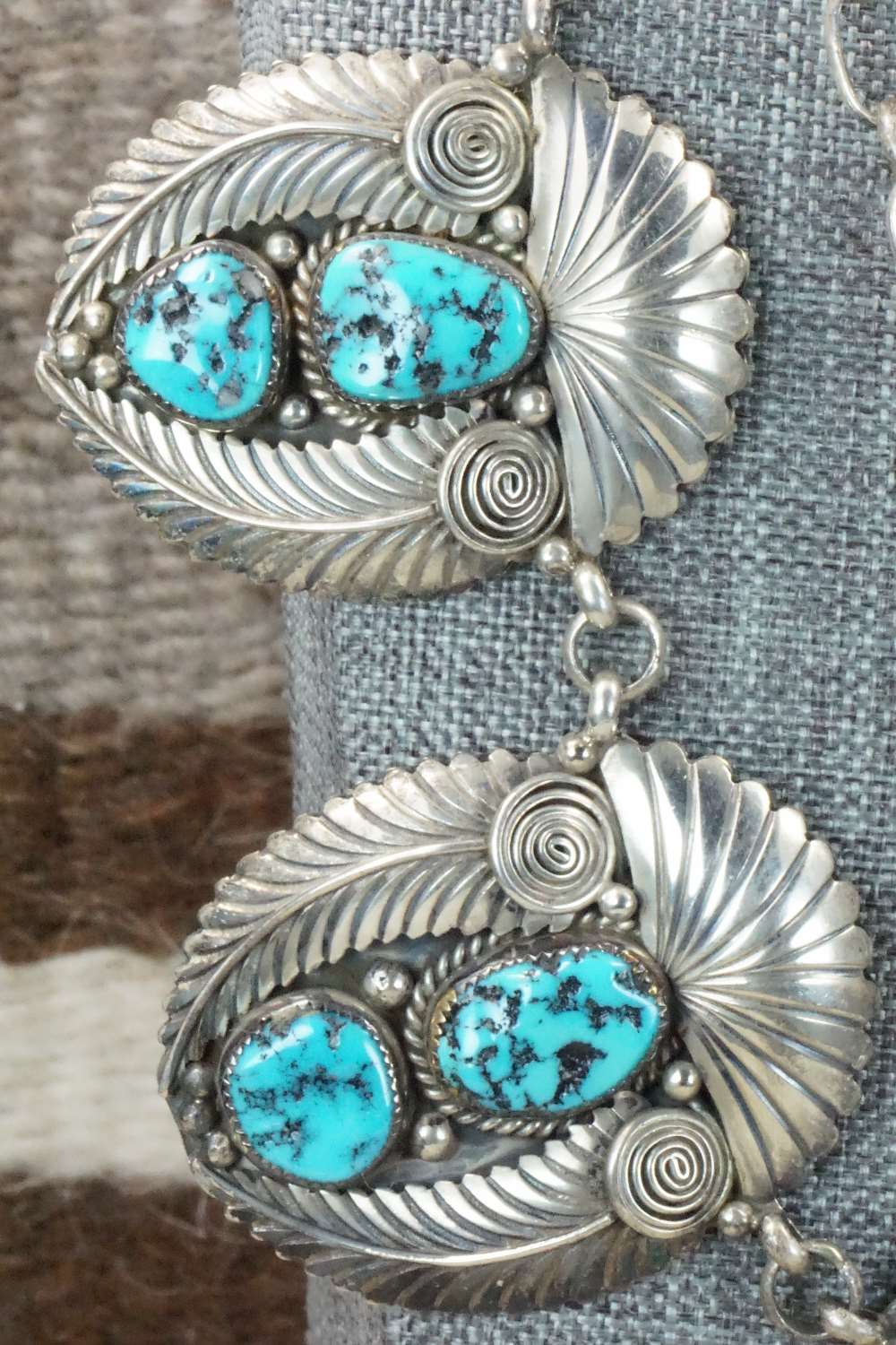 Turquoise & Sterling Silver Necklace and Earrings - Nora Tsosie