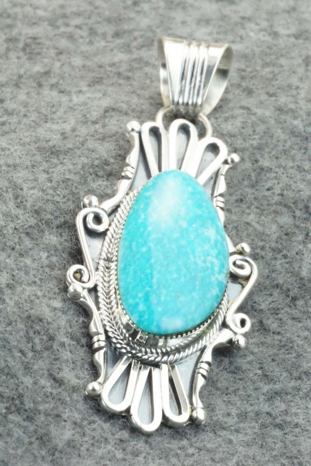 Turquoise & Sterling Silver Pendant - Sheena Jack