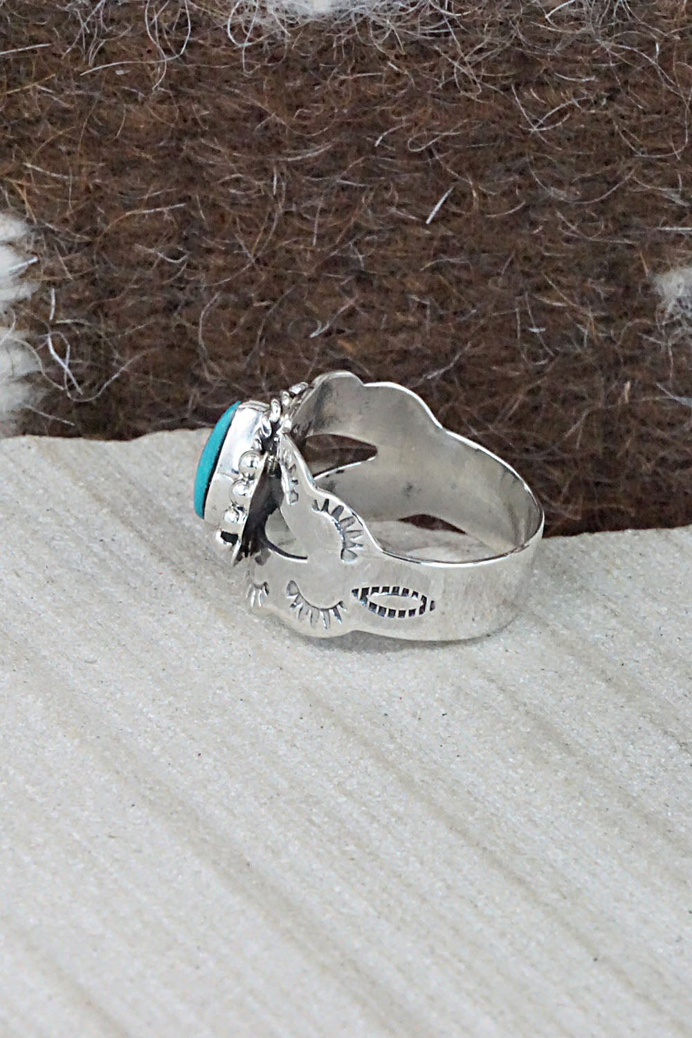 Turquoise and Sterling Silver Ring - Jan Mariano - Size 6.5