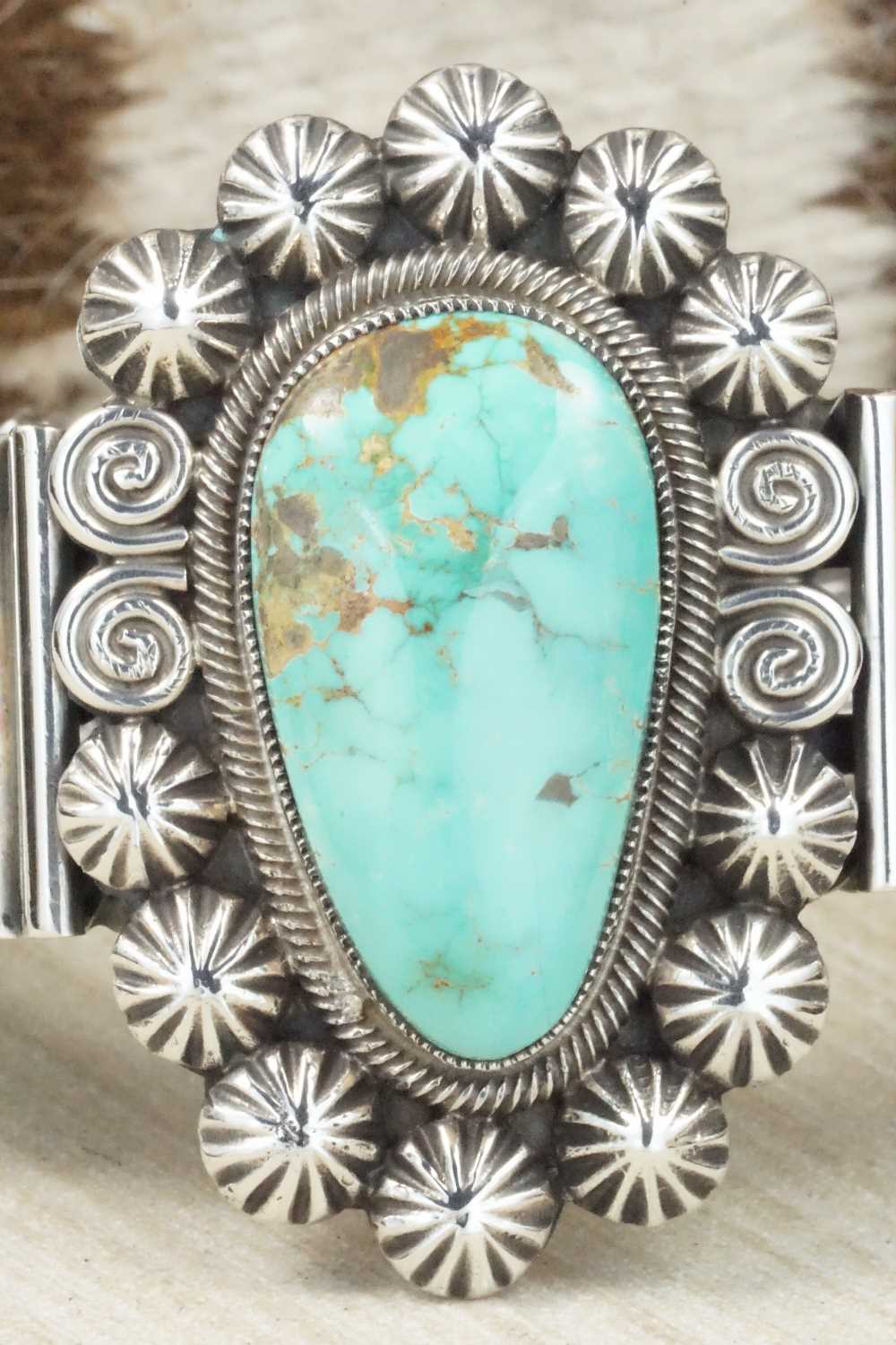 Turquoise & Sterling Silver Bracelet - Leon Martinez