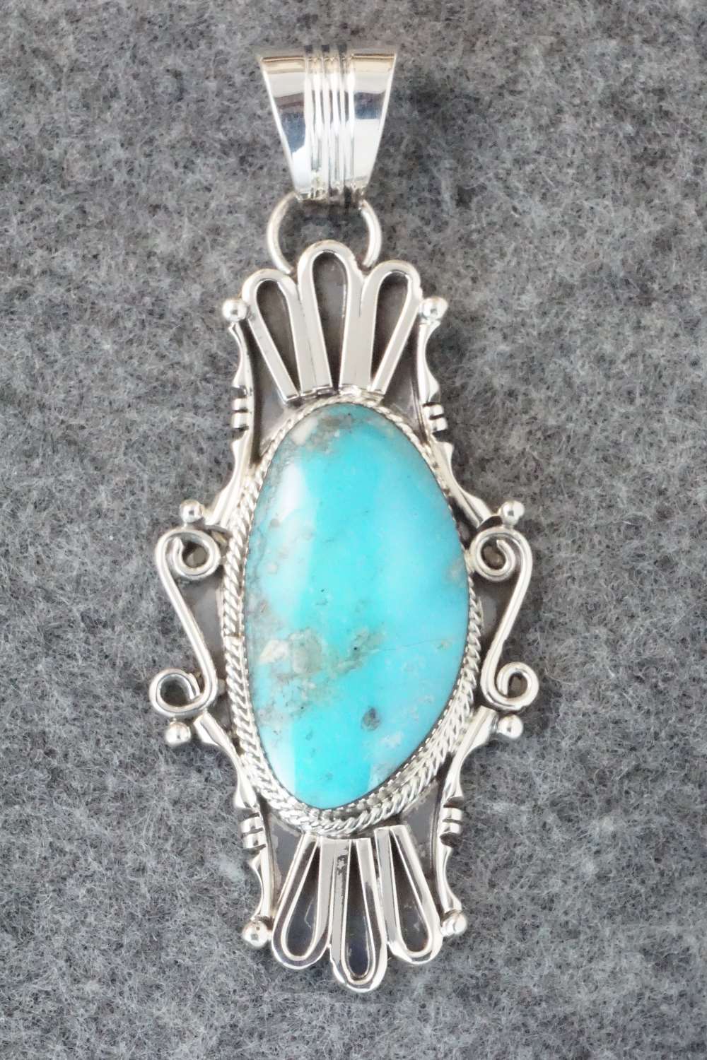 Turquoise & Sterling Silver Pendant - Sheena Jack