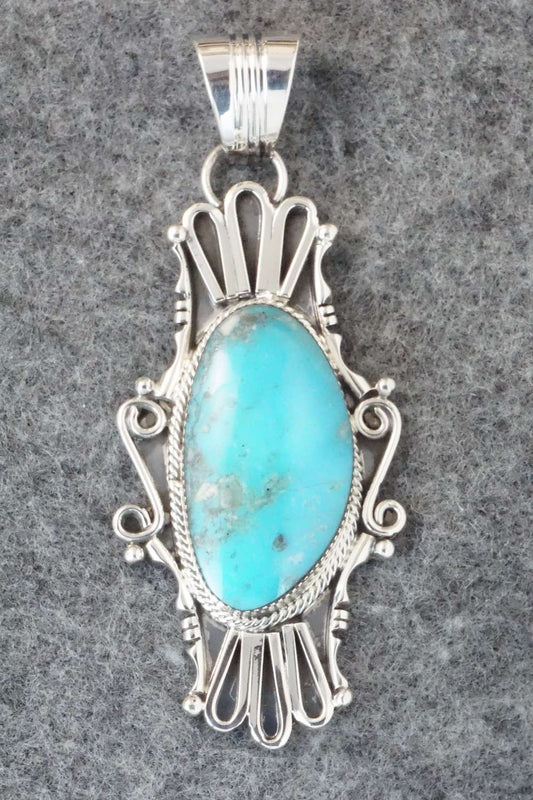 Turquoise & Sterling Silver Pendant - Sheena Jack