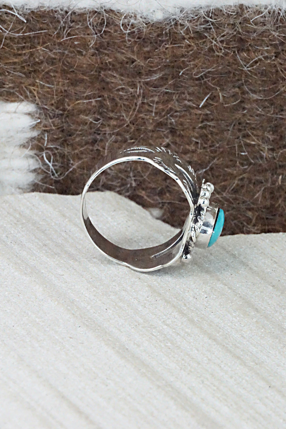 Turquoise and Sterling Silver Ring - Jan Mariano - Size 6.5